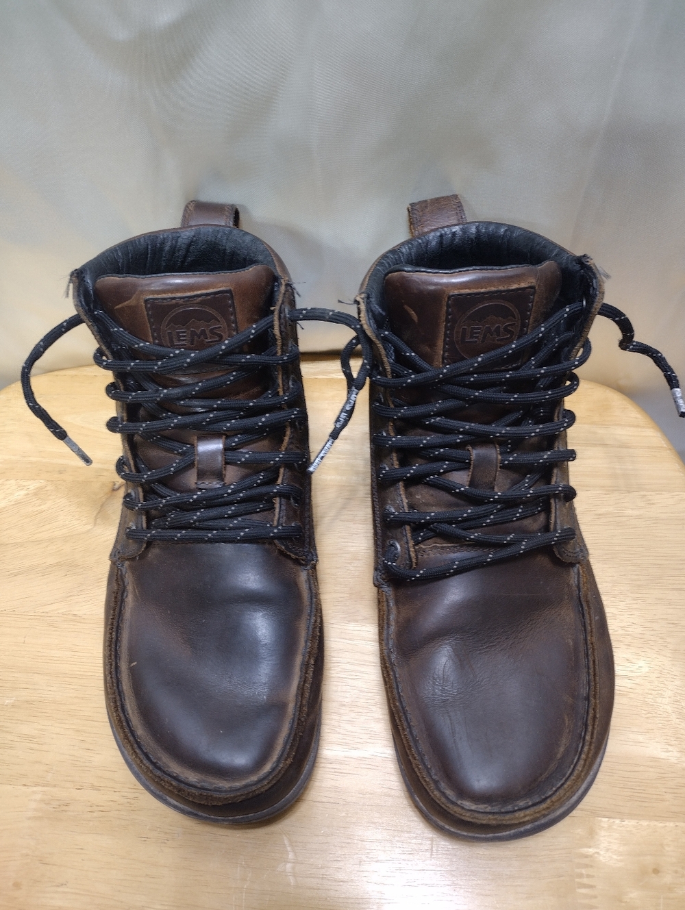 Lems Boulder Waterproof WP Weathered Brown Leather Umber Boots Mens Sz 9.5